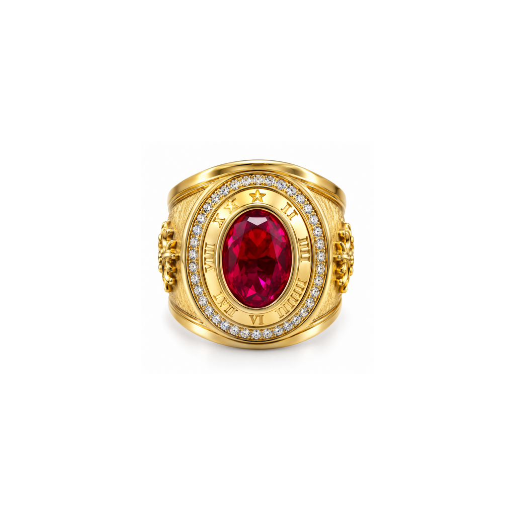 14K Yellow Gold Statement Ring – Size 12