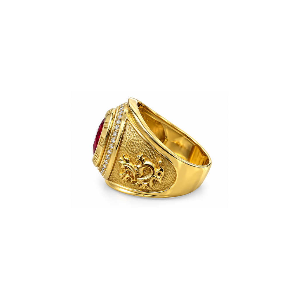14K Yellow Gold Statement Ring – Size 12