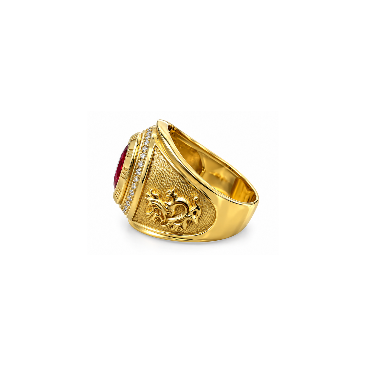 14K Yellow Gold Statement Ring – Size 12