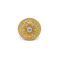 14K Yellow Gold Zirconia Statement Ring – Size 11