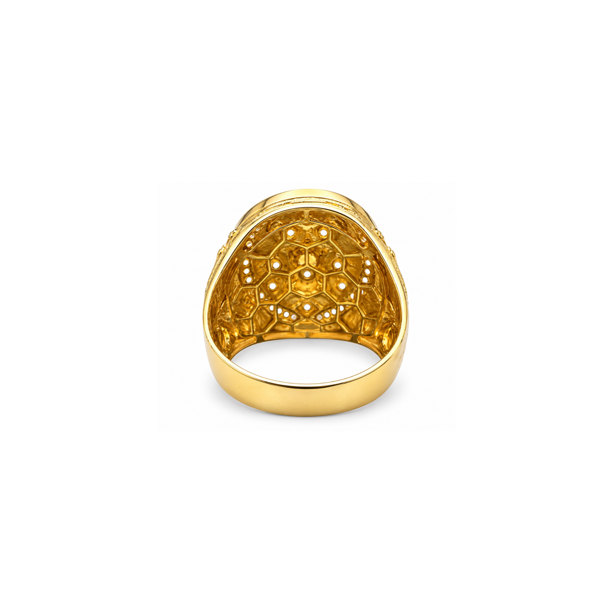 14K Yellow Gold Zirconia Statement Ring – Size 11