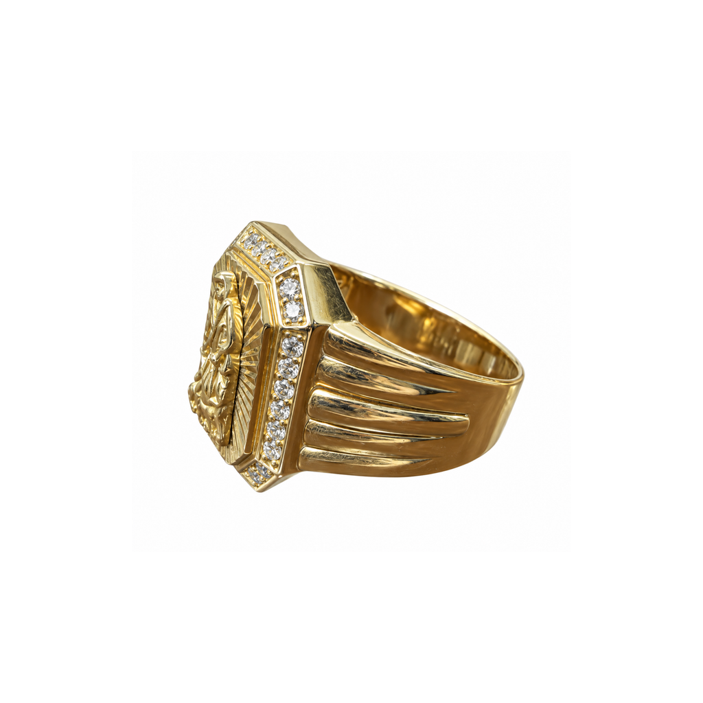 14K Yellow Gold Zirconia Men’s Ring