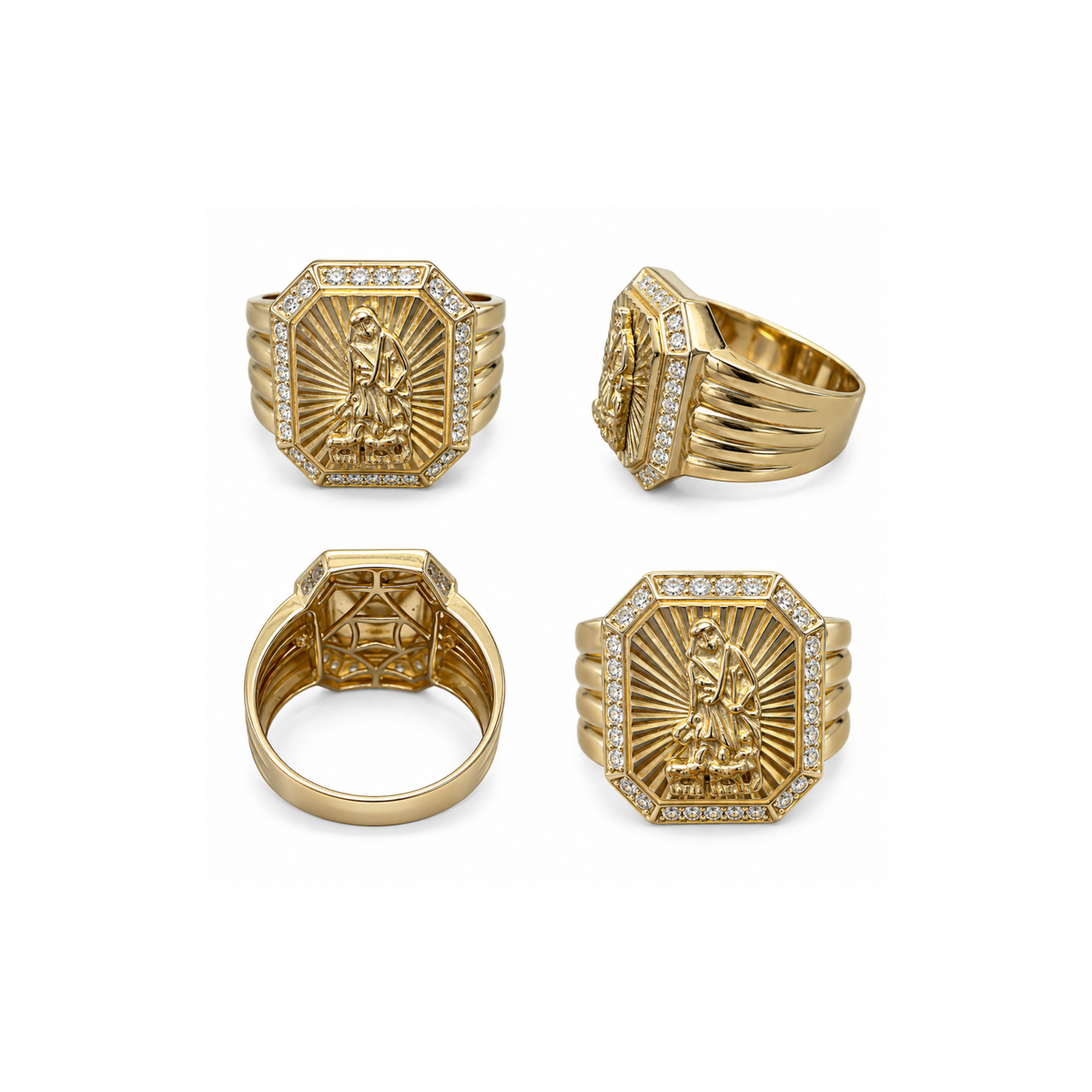 14K Yellow Gold Zirconia Men’s Ring