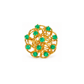 18K Yellow Gold Emerald Statement Ring – Size 5.25