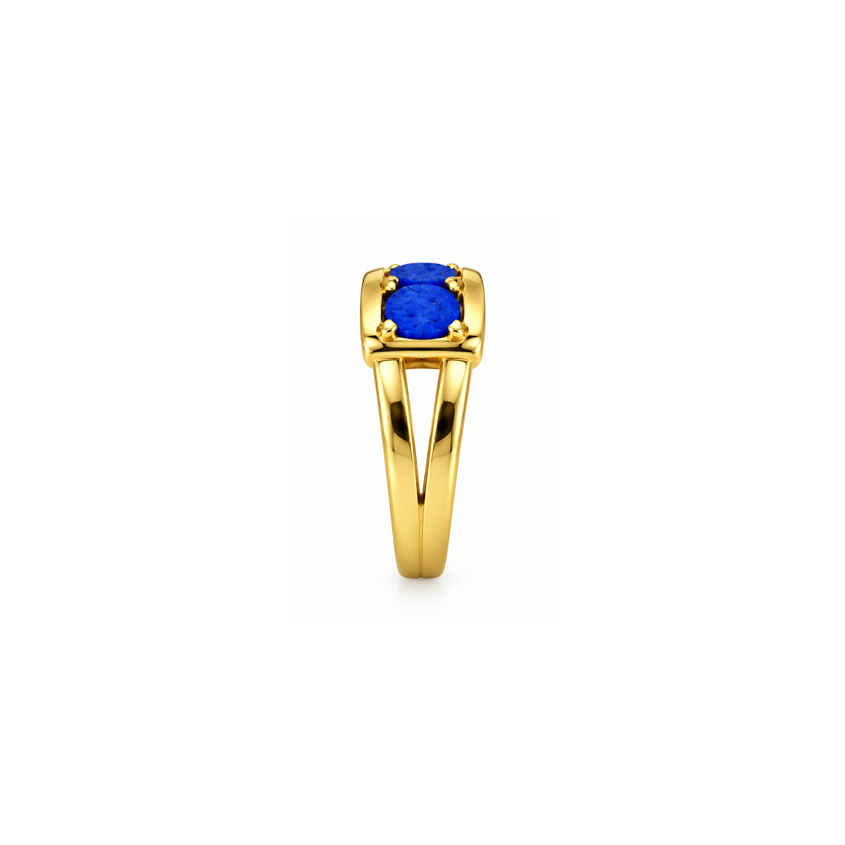 14K Yellow Gold Blue Stone Statement Ring – Size 5 3/4