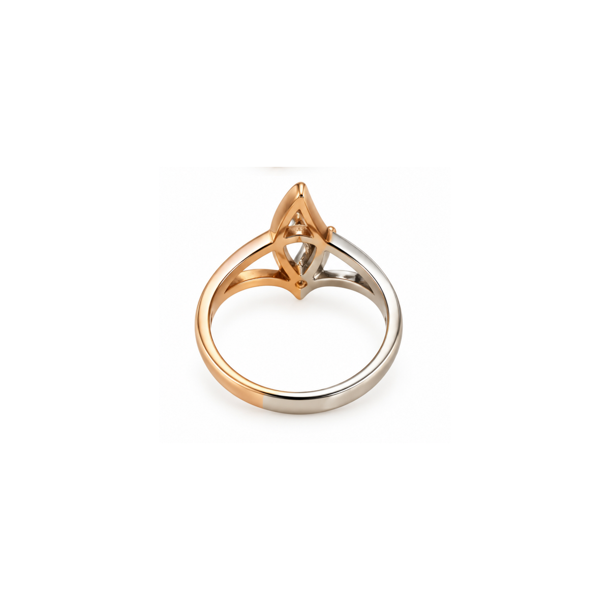 14K Two-Tone Gold Diamond Ring – Size 6 1/4