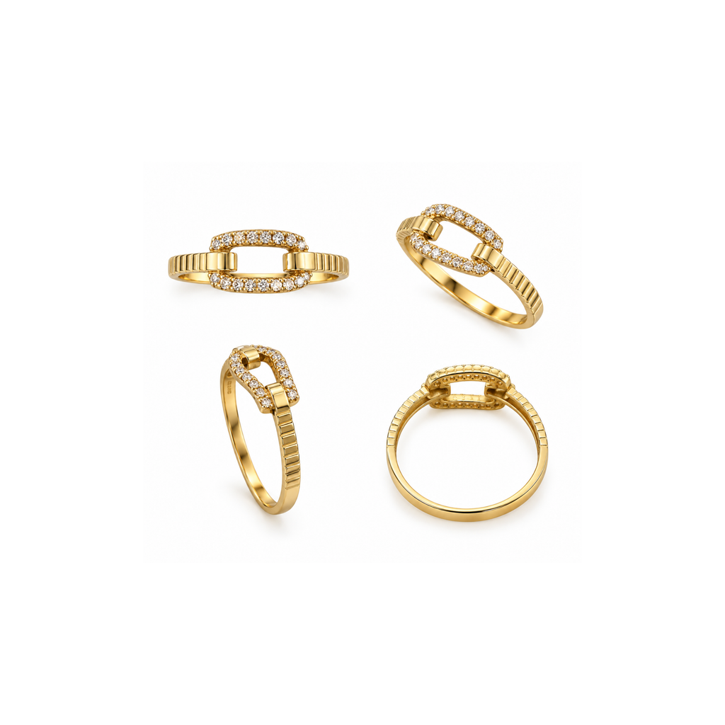 14K Gold Zirconia Ring – Size 8