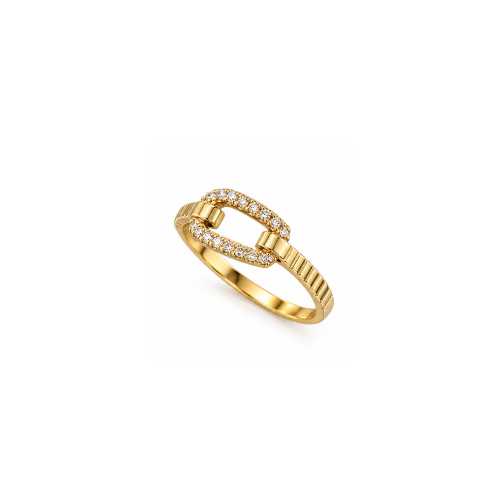 14K Gold Zirconia Ring – Size 8