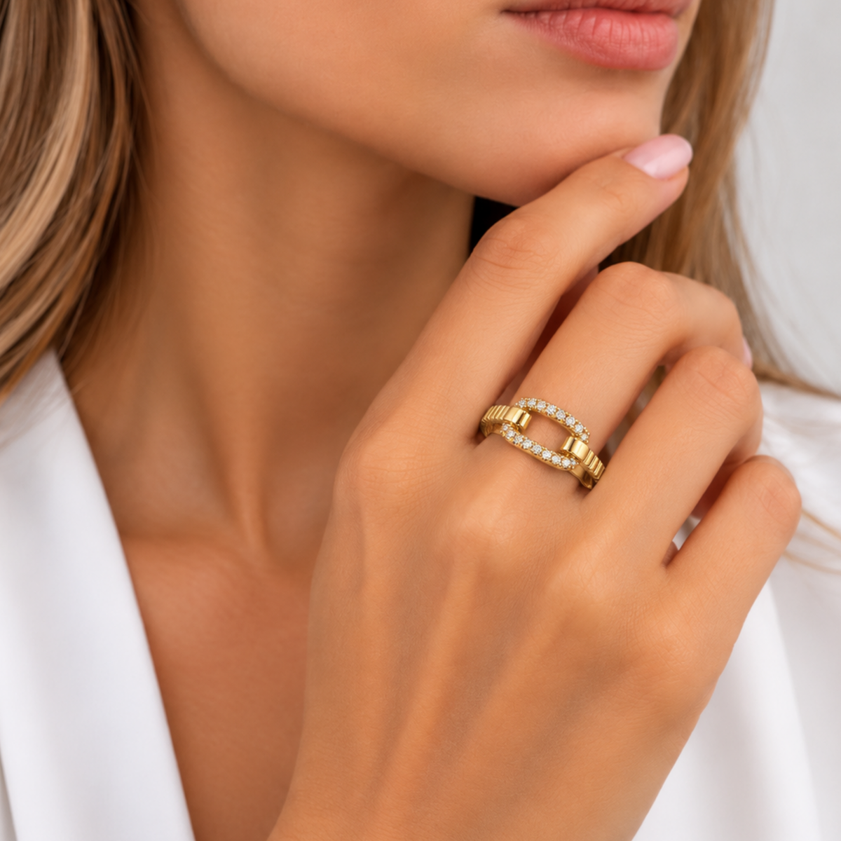 14K Gold Zirconia Ring – Size 8