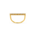 14K Yellow Gold Zirconia Bar Ring