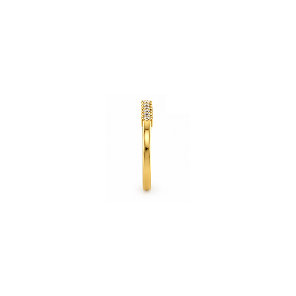 14K Yellow Gold Zirconia Bar Ring