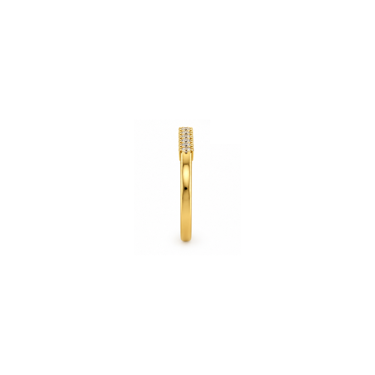 14K Yellow Gold Zirconia Bar Ring