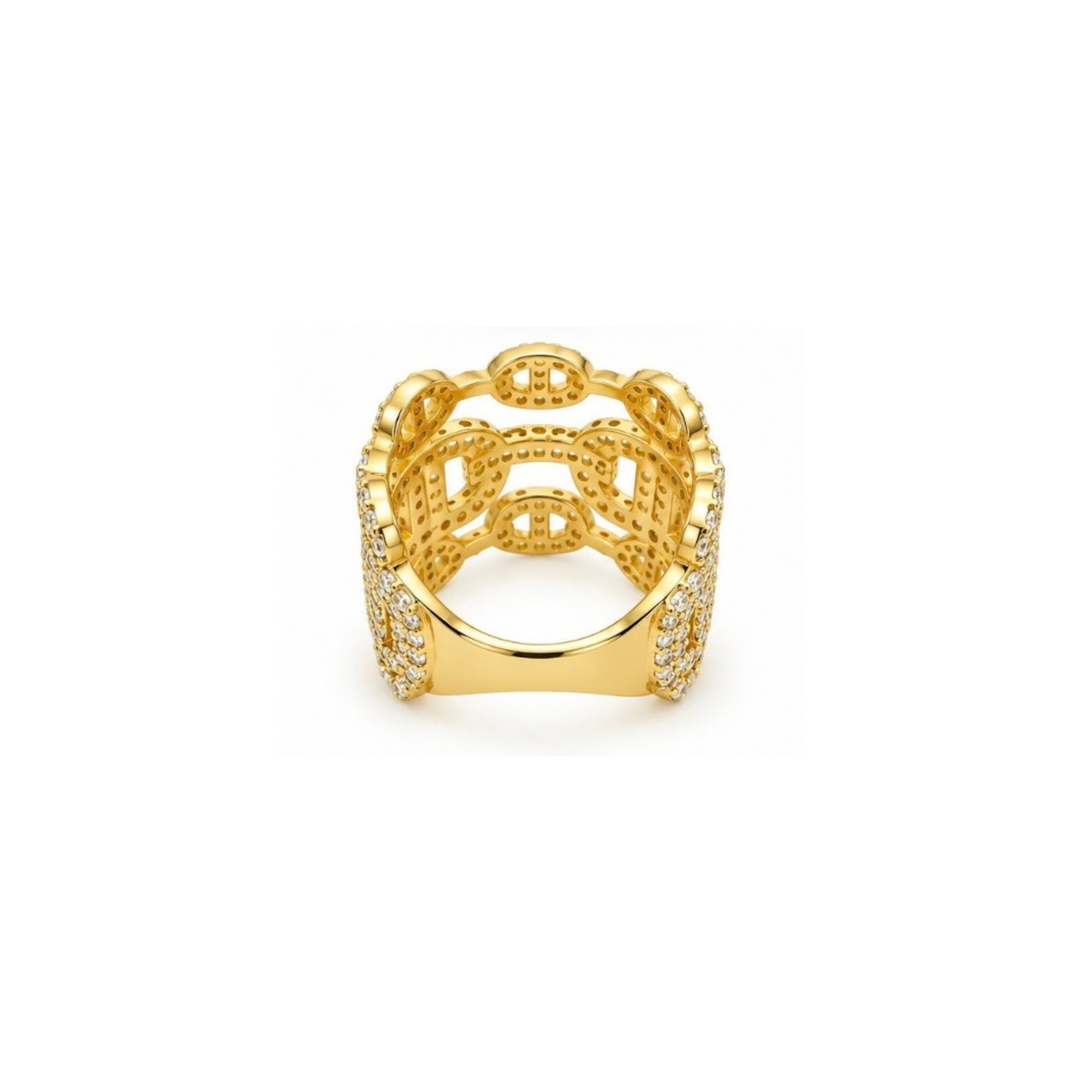 10K Yellow Gold Statement Ring with Cubic Zirconia