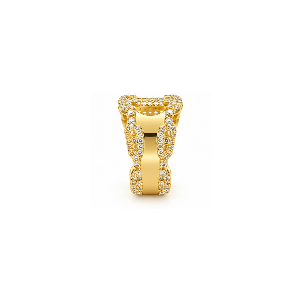 10K Yellow Gold Statement Ring with Cubic Zirconia