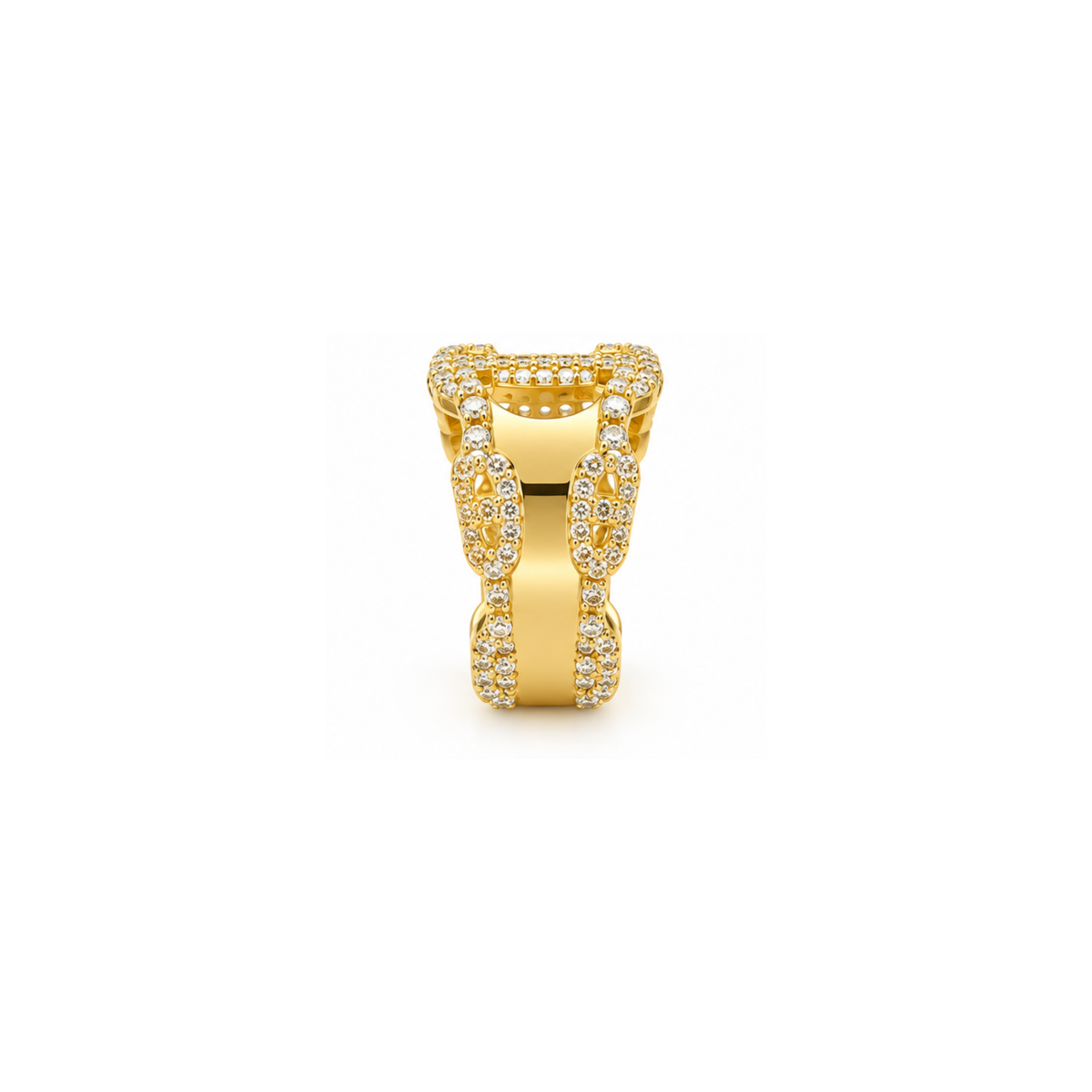 10K Yellow Gold Statement Ring with Cubic Zirconia
