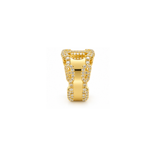 10K Yellow Gold Statement Ring with Cubic Zirconia