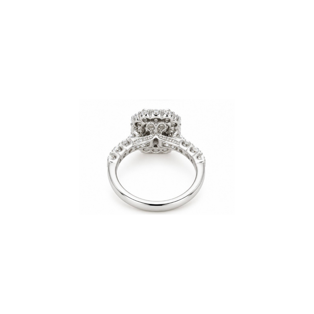 14K White Gold 3 CT Lab-Grown Diamond Halo Ring