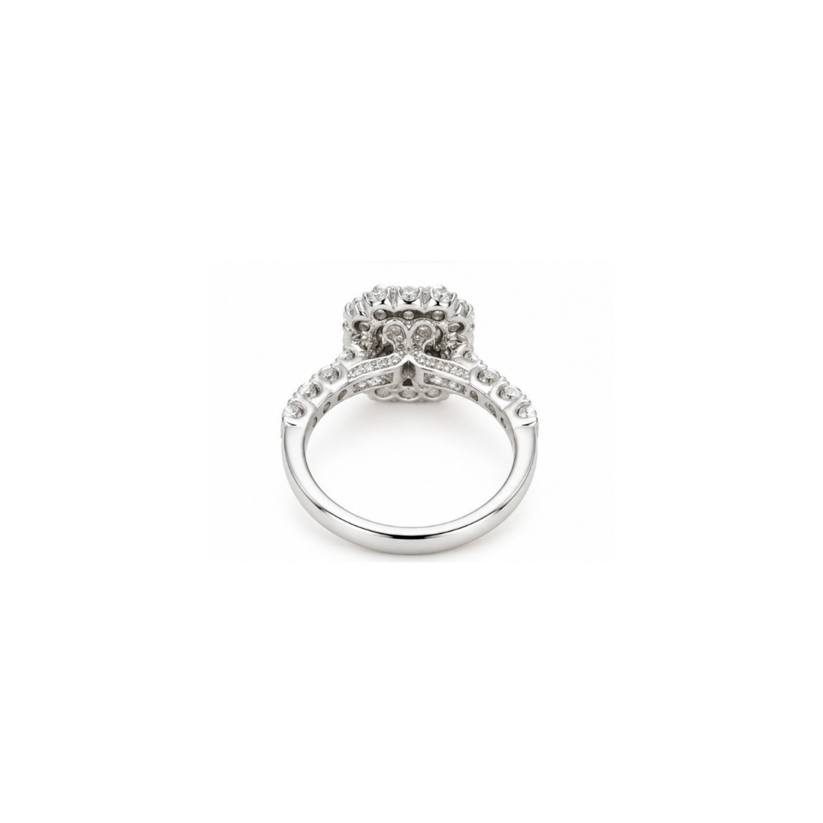 14K White Gold 3 CT Lab-Grown Diamond Halo Ring