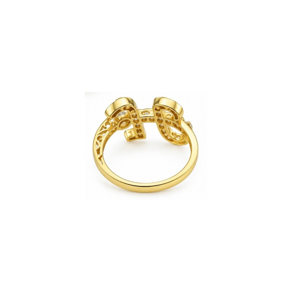 10K Yellow Gold Zirconia Statement Ring