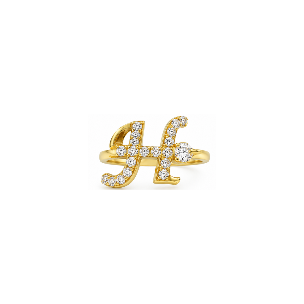 10K Yellow Gold Zirconia Statement Ring