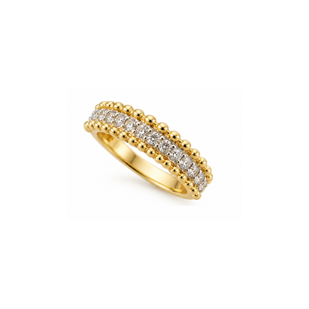 14K Yellow Gold Diamond Band Ring