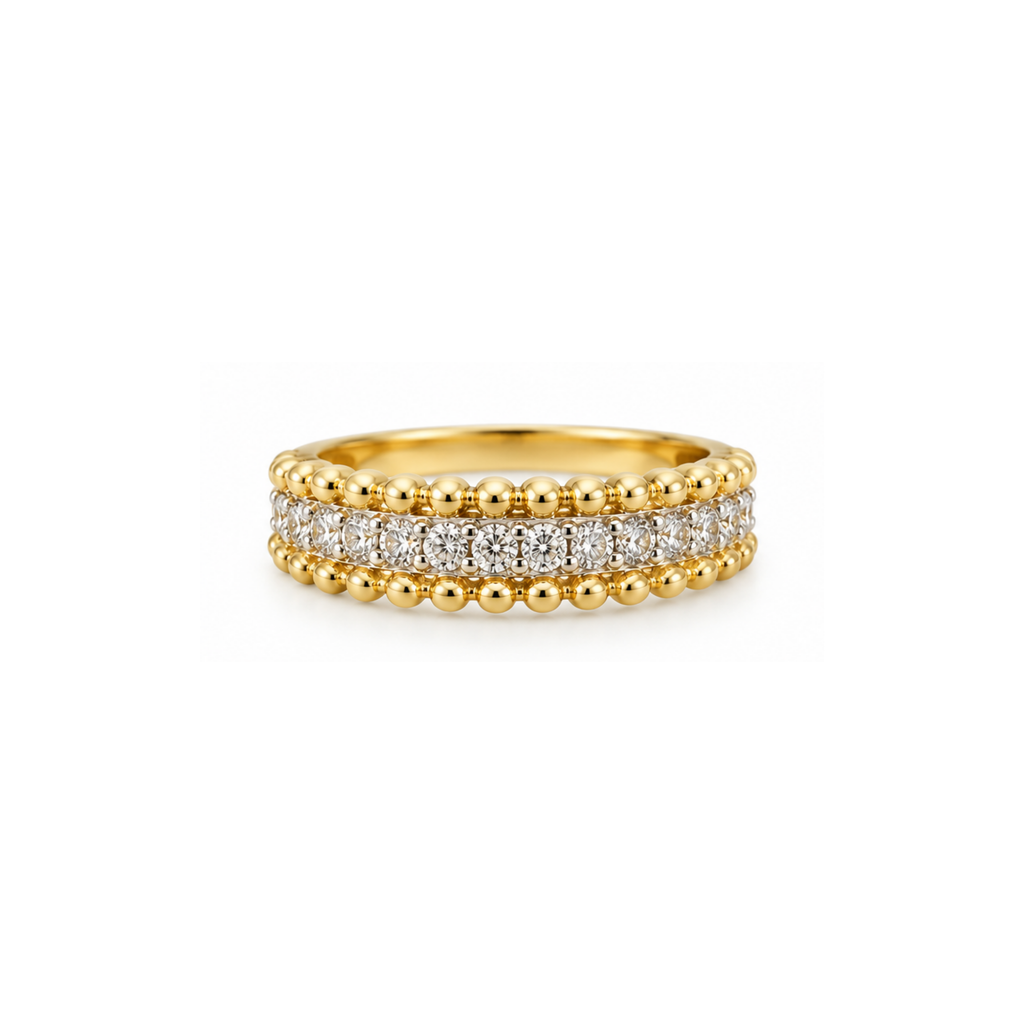 14K Yellow Gold Diamond Band Ring