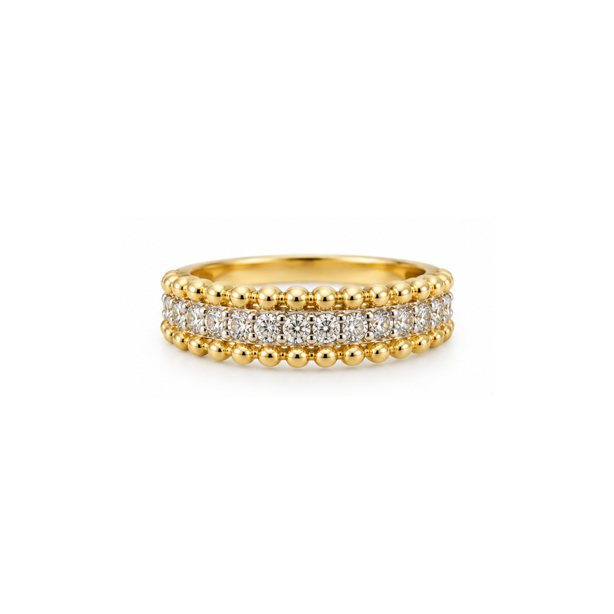 14K Yellow Gold Diamond Band Ring