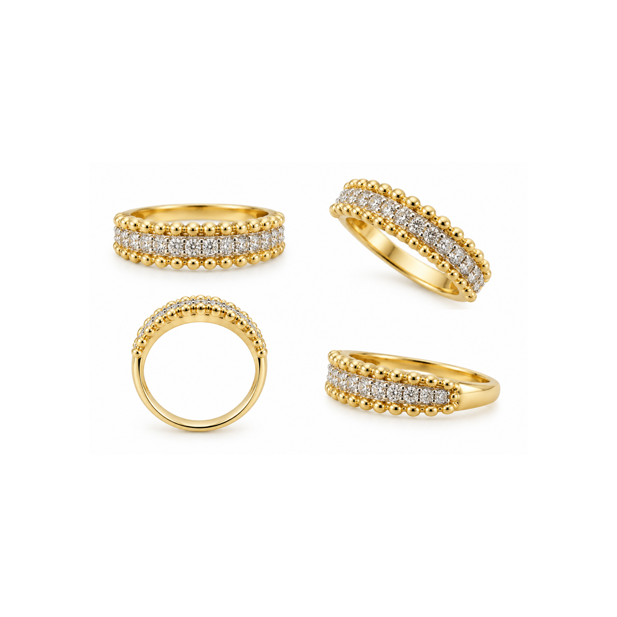 14K Yellow Gold Diamond Band Ring