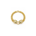 14K Yellow Gold Panther Head Bracelet with Zirconia
