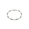 10K White Gold Emerald & Diamond Bracelet