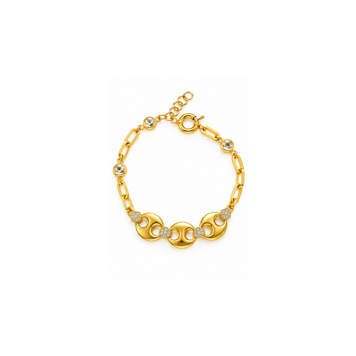 14K Yellow Gold Zirconia Bracelet