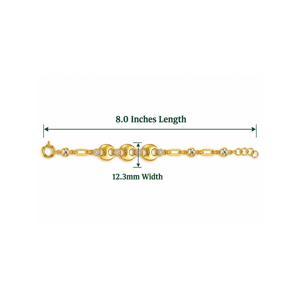 14K Yellow Gold Zirconia Bracelet