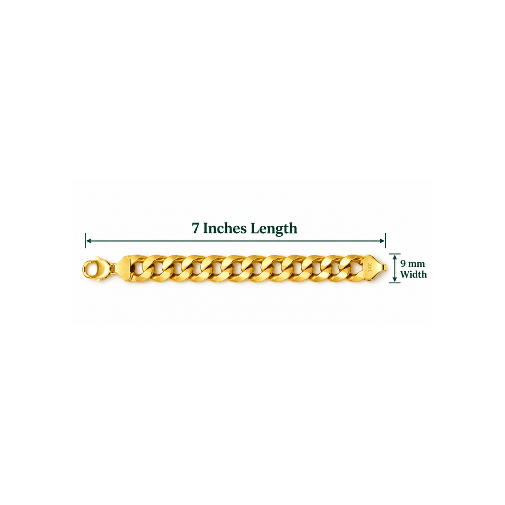 14K Yellow Gold Cuban Link Bracelet