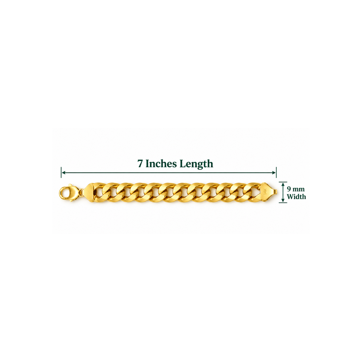 14K Yellow Gold Cuban Link Bracelet