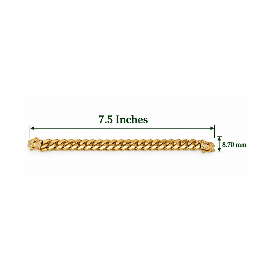14K Gold Cuban Link Bracelet – Diamond Clasp