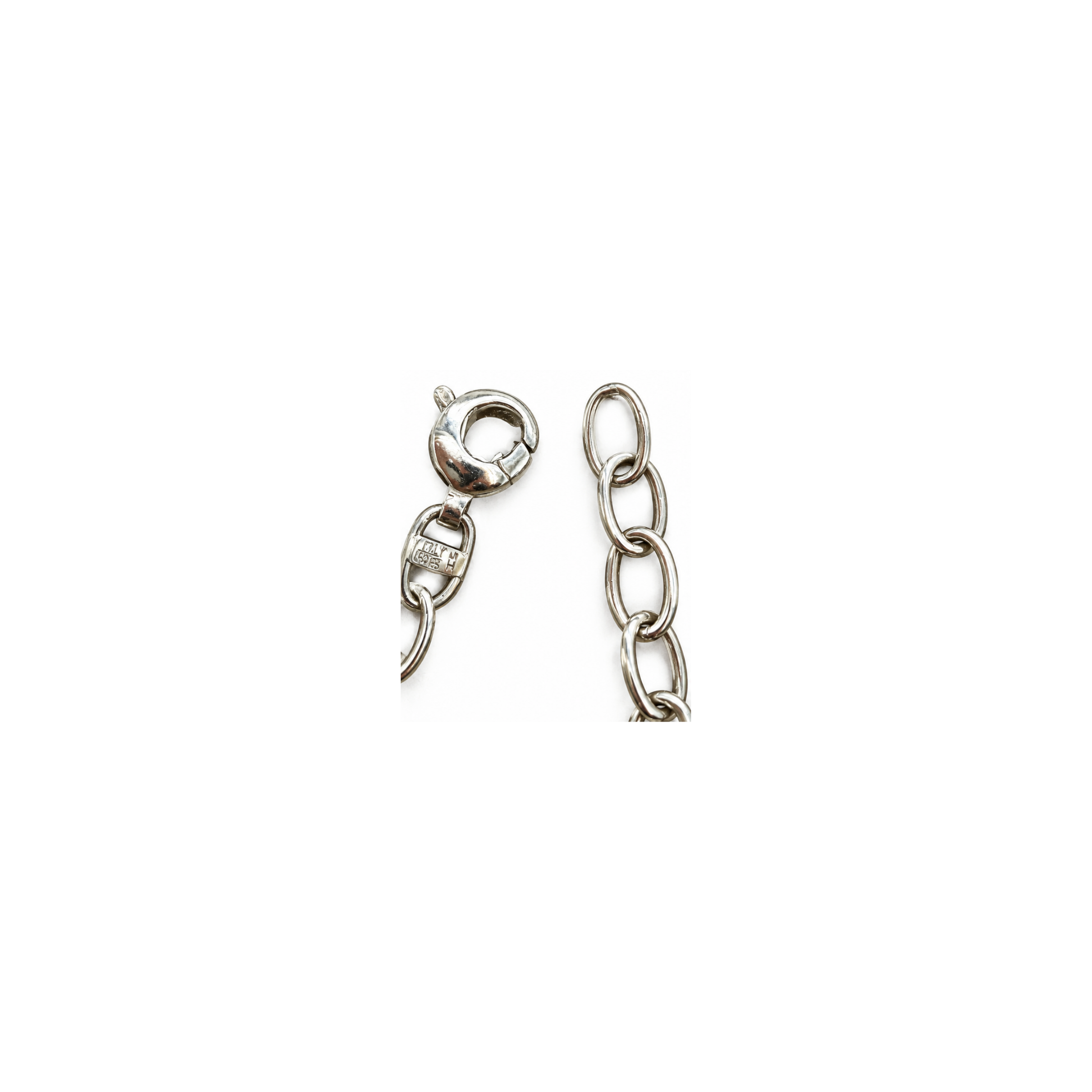14K White Gold Oval Link Bracelet