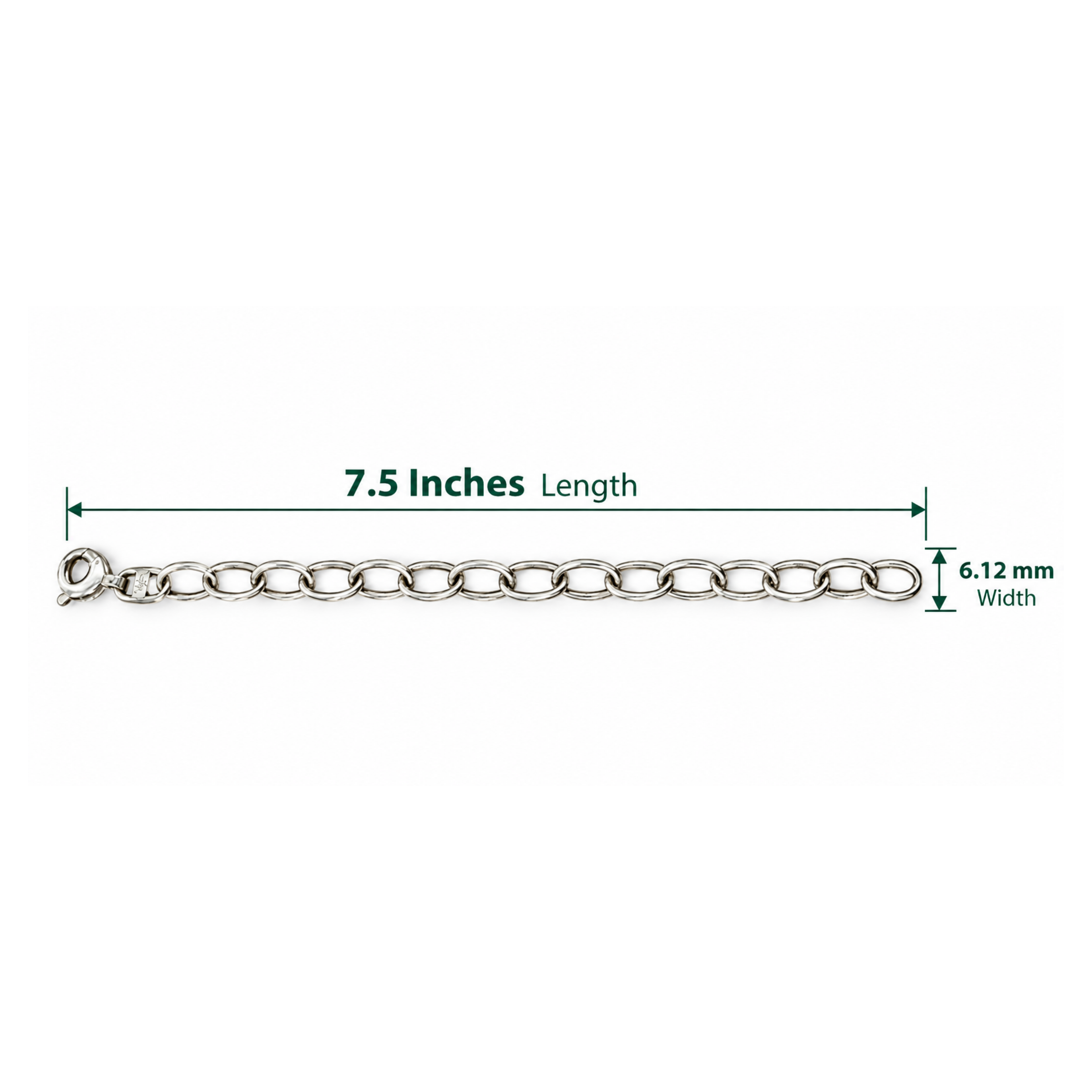 14K White Gold Oval Link Bracelet