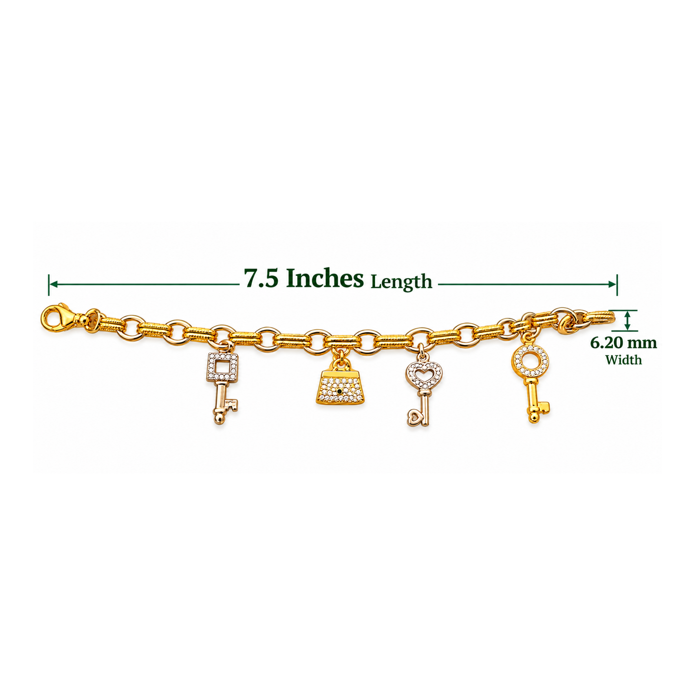 14K Yellow Gold Charm Bracelet – 12.13 Grams