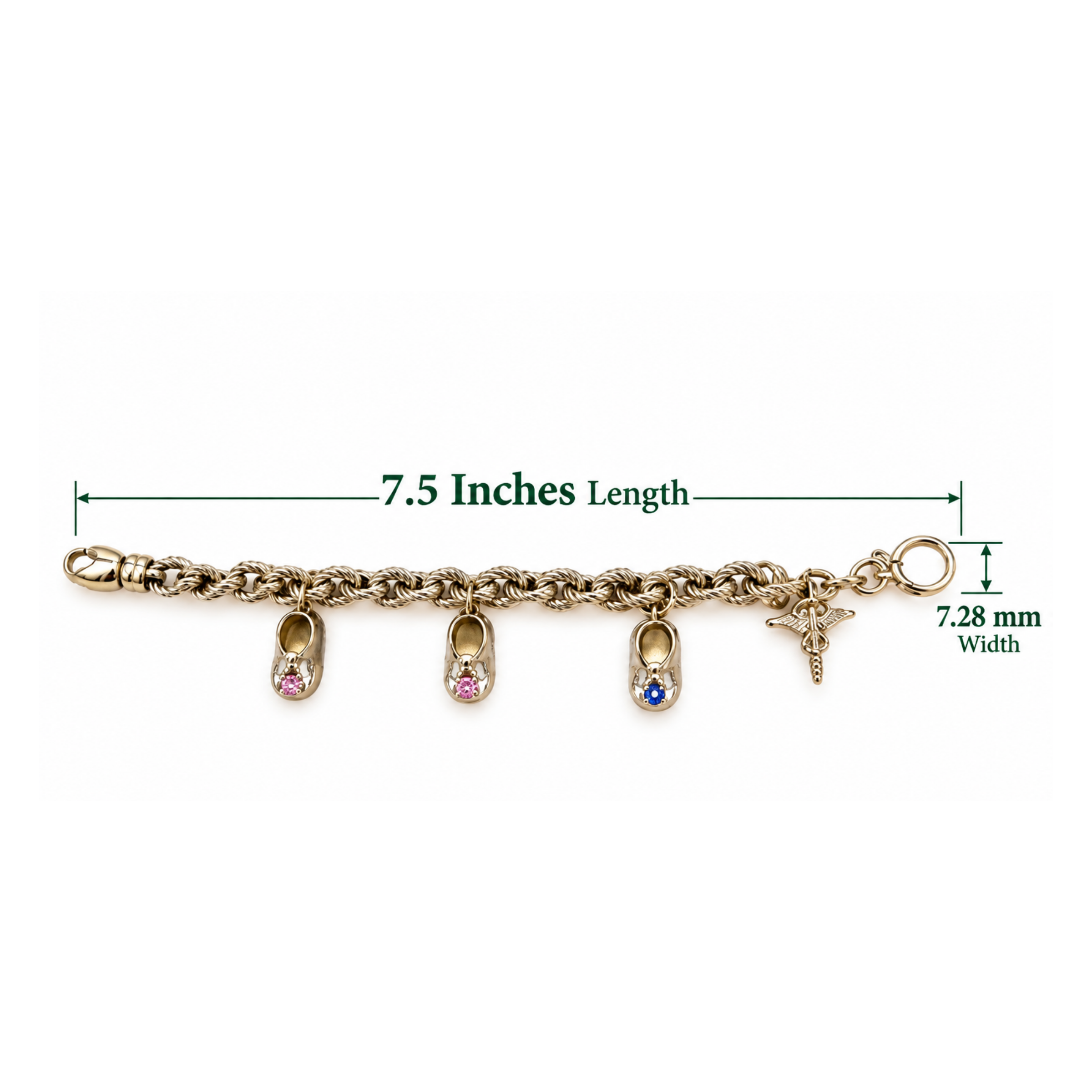 14K Gold Vintage Charm Bracelet
