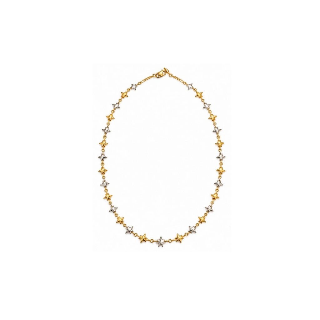 14K Two-Tone Gold Star Necklace