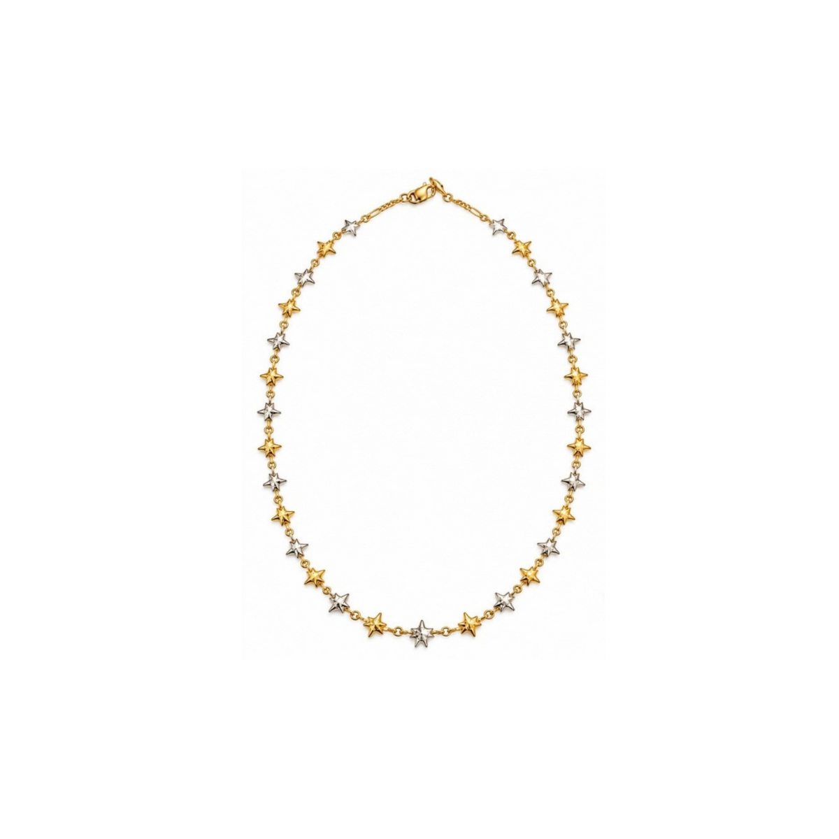 14K Two-Tone Gold Star Necklace