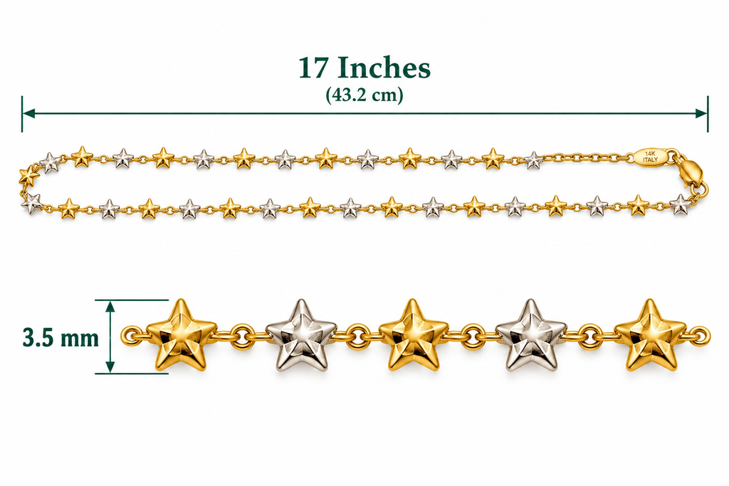 14K Two-Tone Gold Star Necklace