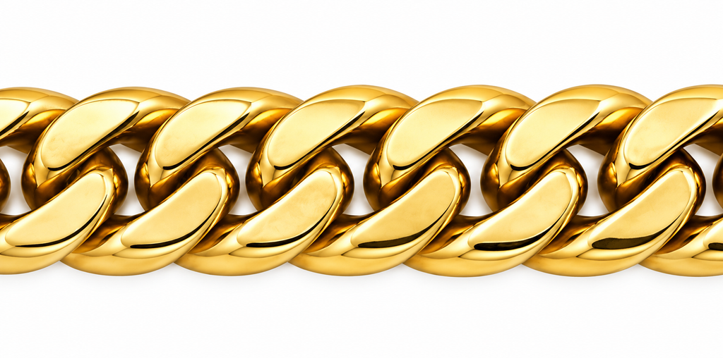 14K Yellow Gold Cuban Link Chain with Zirconia Clasp – 20