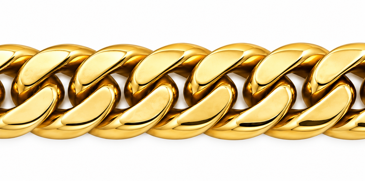 14K Yellow Gold Cuban Link Chain with Zirconia Clasp – 20