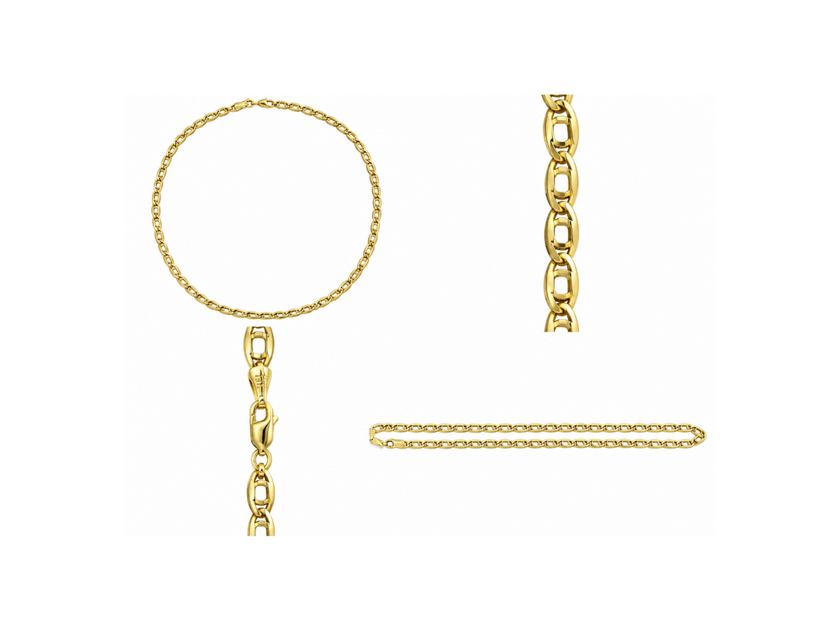 14K Yellow Gold Mariner Link Chain – 22.5"