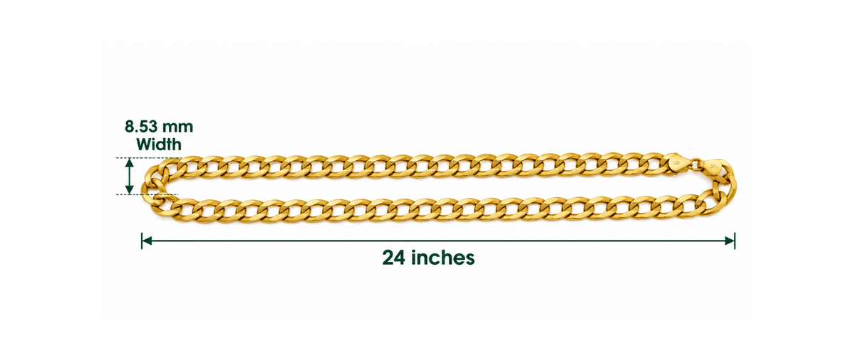 14K Yellow Gold Cuban Link Chain – 24" – 8.53 mm – 36.86 g