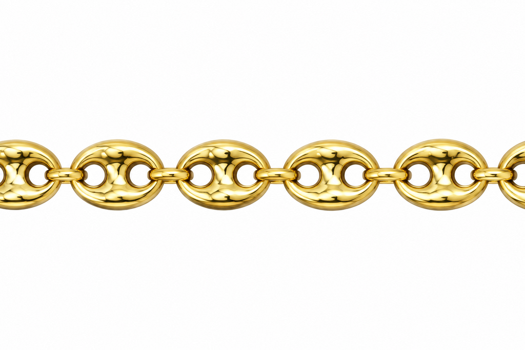 14K Yellow Gold Mariner Link Necklace with Heart Clasp – 17
