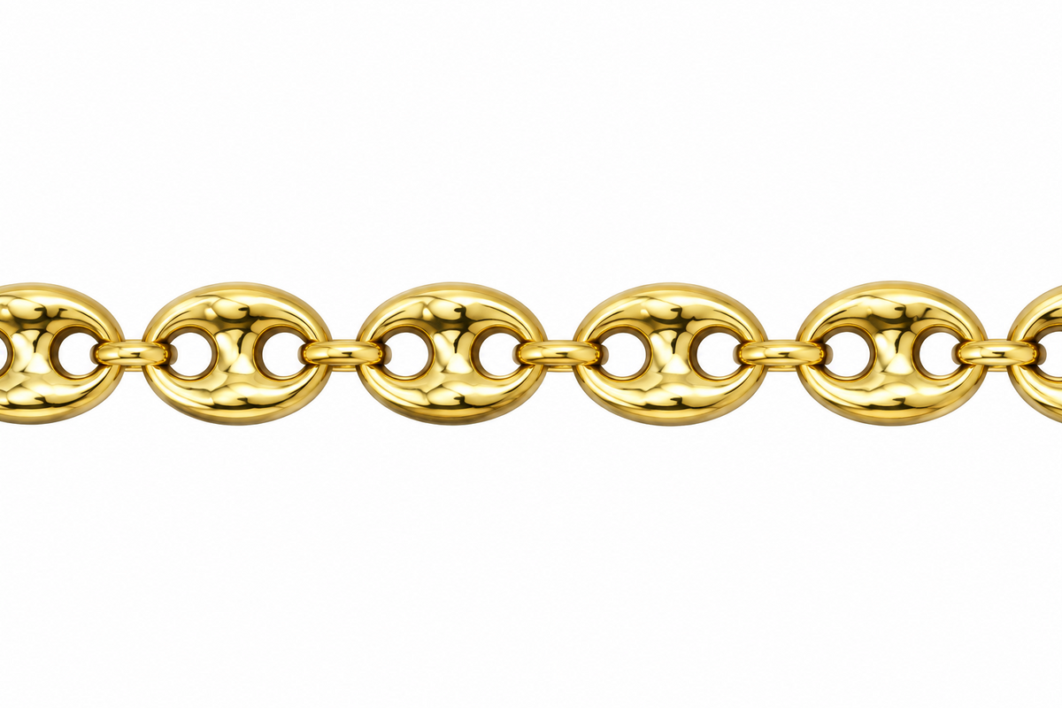 14K Yellow Gold Mariner Link Necklace with Heart Clasp – 17