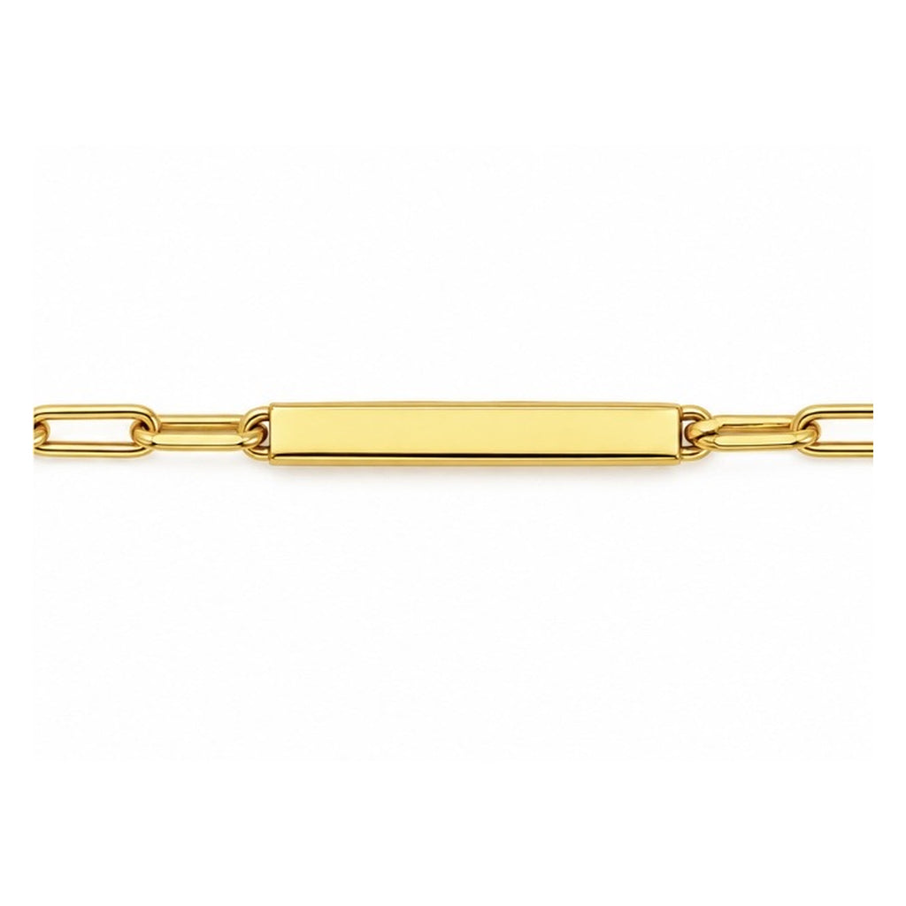 14K Gold Paperclip Necklace with Polished Bars – 16