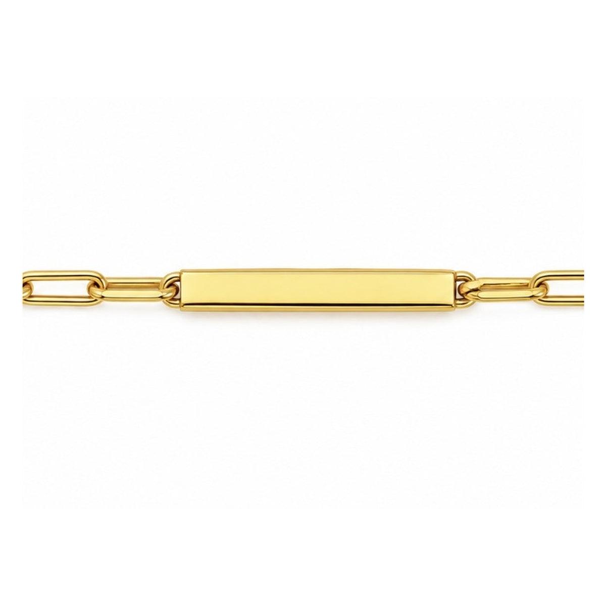 14K Gold Paperclip Necklace with Polished Bars – 16